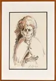 Portrait of an Elderly Lady by Iris Ampenberger, charcoal and oil on paper, sold Sep 2021