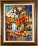 Still Life with Flowers by Margaret Gradwell-Slabbert, oil on canvas, sold Sep 2021