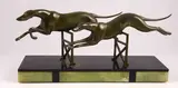 Untitled by Irénée Rochard, circa 1930s, Bronze of leaping greyhounds, sold Nov 2021
