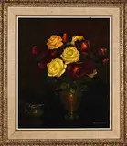 Still Life with Roses by Henry John Dykman, oil on board, sold Nov 2021