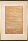 Extensive Landscape by Arnfried Blatt, oil on peach skin fabric, sold Nov 2021