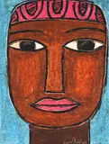 Portrait by Ezequiel Mabote, 2015, crayon on paper, sold Nov 2021