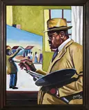 Portrait of George Pemba (Liso Pemba's Grandfather) by Liso Pemba, 2012, oil on canvas, sold Nov 2021