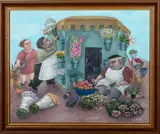 Untitled by Eduardo Ungar, acrylic on board panel painting, sold Jul 2022