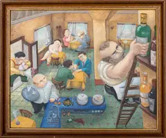 Untitled by Eduardo Ungar, acrylic on board panel painting, sold Jul 2022