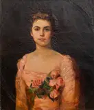Untitled by Julia Beck, oil on canvas, sold Aug 2022
