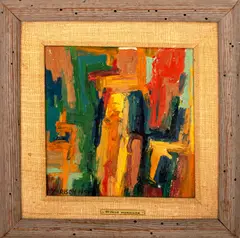 Untitled by George Morrison, circa 1950, oil on masonite, sold Dec 2022
