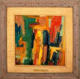 Untitled by George Morrison, circa 1950, oil on masonite, sold Dec 2022