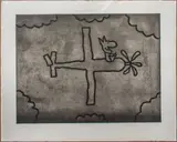 Untitled by Michael Leunig, etching, sold Dec 2022