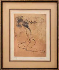 Untitled by Jean Jansem, lithograph, sold Dec 2022