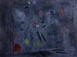 Untitled by Dominic Capobianco, acrylic and chalk on canvas, sold Jan 2023