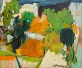 Landscape by Dominic Capobianco, 1961, acrylic on canvas, sold Jan 2023