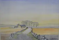Untitled by D Haddow, Watercolour, a farmland cottage, signed and dated, offered Aug 2026