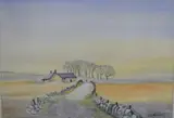 Untitled by D Haddow, Watercolour, a farmland cottage, signed and dated, offered Aug 2026