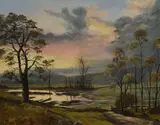 Untitled by Millicent Summerhayes, Oil on board, an atmospheric wetland scene, signed and dated, offered Aug 2026