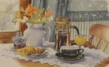 Continental Breakfast by Christine Baines, Watercolour, offered Jul 2026