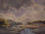Untitled by Ebenezer John Woods Prior, Watercolour, an estuary scene at low tide with figures, signed lower right, unframed, offered Jul 2026