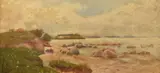 Untitled by J R Goddard, Oil on canvas, a rural coastal study with grazing cattle, signed and dated, offered Jun 2026