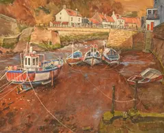 Staithes North Yorkshire by Geoffrey Smith, Oil on board, offered Jun 2026