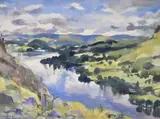 View Over Ullswater by Fiona Clucas, Mixed media on paper, offered Jun 2026