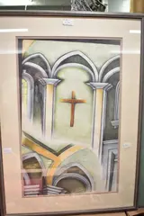 School Chapel by Claire Barry, pencil, offered May 2026
