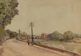A village river scene by Lamorna Birch, Watercolour, offered May 2026