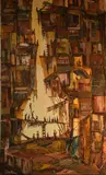 A bustling street scene with vibrant by Trevor Lawrence, Oil on canvas, offered May 2026