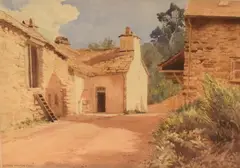 A farmyard in summer by Bernard Eyre Walker, Watercolour, a farmyard in summer, signed and dated, offered May 2026