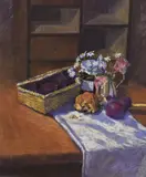 A table laden with wild by Patricia Turner, Oil, offered May 2026