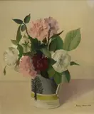 A bouquet of pink and white by Audrey Johnson, Oil on board, offered May 2026