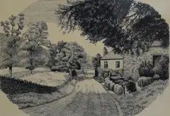 Line Riggs, Staveley-in-Cartmel by Norman Barker, Ink, offered May 2026