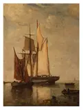 Shipping on tranquil seas by Paul Jean Clays, oil on panel, sold Jul 2026