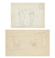 Untitled by Stanley Spencer, Pencil The second sheet extensively inscribed with notes, sold Jul 2026