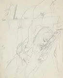 Sheet of portrait studies and angels by Stanley Spencer, Pencil Annotated with arithmetic, offered Jul 2026