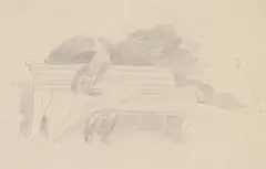 Figures on a bench by Stanley Spencer, Pencil, offered Jul 2026
