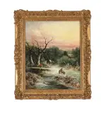 Snowscape with church by William Ellis, oil, offered Jul 2026