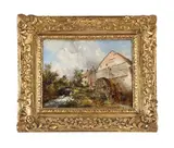 Figures by an old mill by Frederick Richard Lee, oil, offered Jul 2026