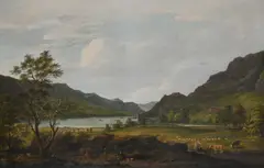 Figures in a lake landscape by Paul Sandby, Oil on canvas, offered Jun 2026