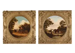 Untitled by Thomas Smythe, Oil on canvas, painted tondo, a pair Both signed, sold Jun 2026