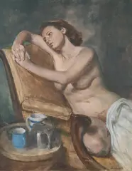 Seated nude by Norman Hepple, Oil on canvas, offered Jun 2026