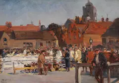The cattle market, sandwich by Albert Ludovici Junior, Oil on board, offered Jun 2026