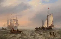 Dutch shipping off the scheldt by James Wilson Carmichael, Oil on canvas, offered Jun 2026