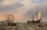 Dutch shipping off the scheldt by James Wilson Carmichael, Oil on canvas, offered Jun 2026