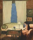 After george clausen, a twilight interior by Douglas Ian Smart, Watercolour, offered Jun 2026