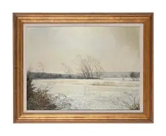 An estuary, winter by Cavendish Morton, 1986, oil, offered Jun 2026