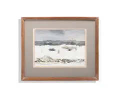 Untitled by Leslie Worth, Watercolour heightened with scratching out, sold Jun 2026