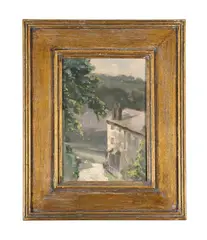 On the edge of the village by Théodore Roussel, Oil on board, offered May 2026