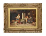 Rustic musicians by Francesco Bergamini, Oil on canvas, offered May 2026
