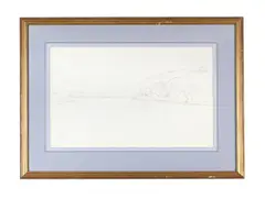 LAKE LAWERTZ [sic] by Edward Lear, Pencil and brown crayon, offered May 2026