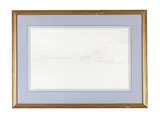 LAKE LAWERTZ [sic] by Edward Lear, Pencil and brown crayon, offered May 2026